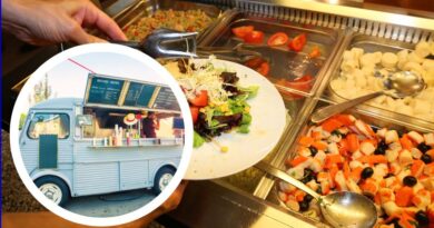 Imagem de uma kombi de food truck, uma excelente ideia para empreender com alimentação.
