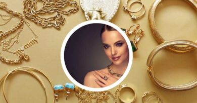 Imagem de um mostruário de bijuterias, em destaque imagem de uma mulher usando algumas peças, dentro da temática do artigo ganhar dinheiro vendendo bijuterias.